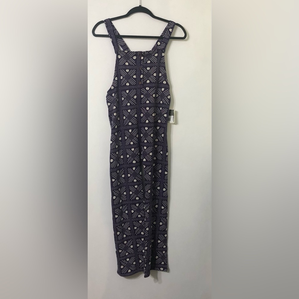 Ade+Ayo jumpsuit  Overalls Geometric print quater front buttons purple. M